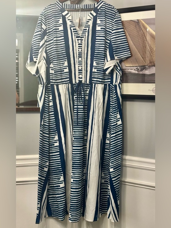 BloomChic Dresses & Skirts - NWT BloomChic Navy and White Striped Button-Front Maxi Dress, 26